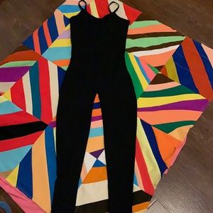 Black Women's Slim Fit Jumpsuit with Spaghetti Straps